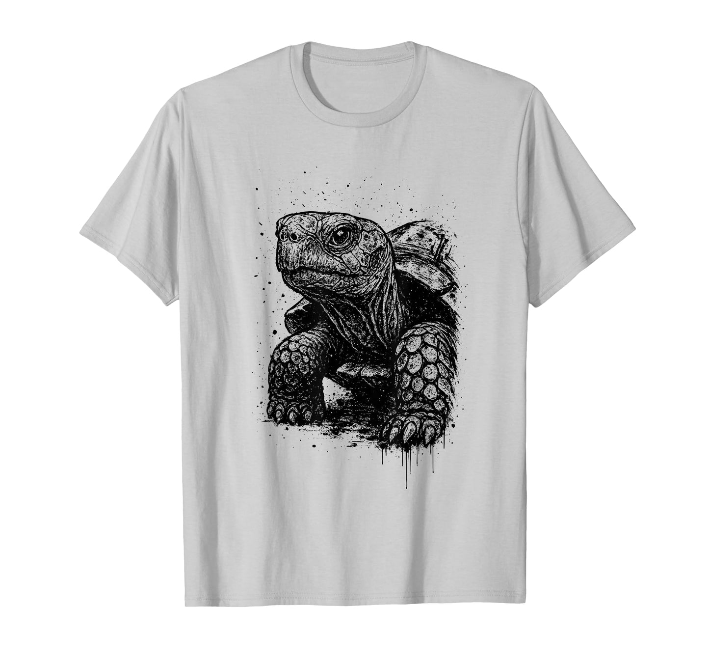 Tortoise Ink Art Grunge Edgy Wildlife Nature Portrait Turtle T-Shirt