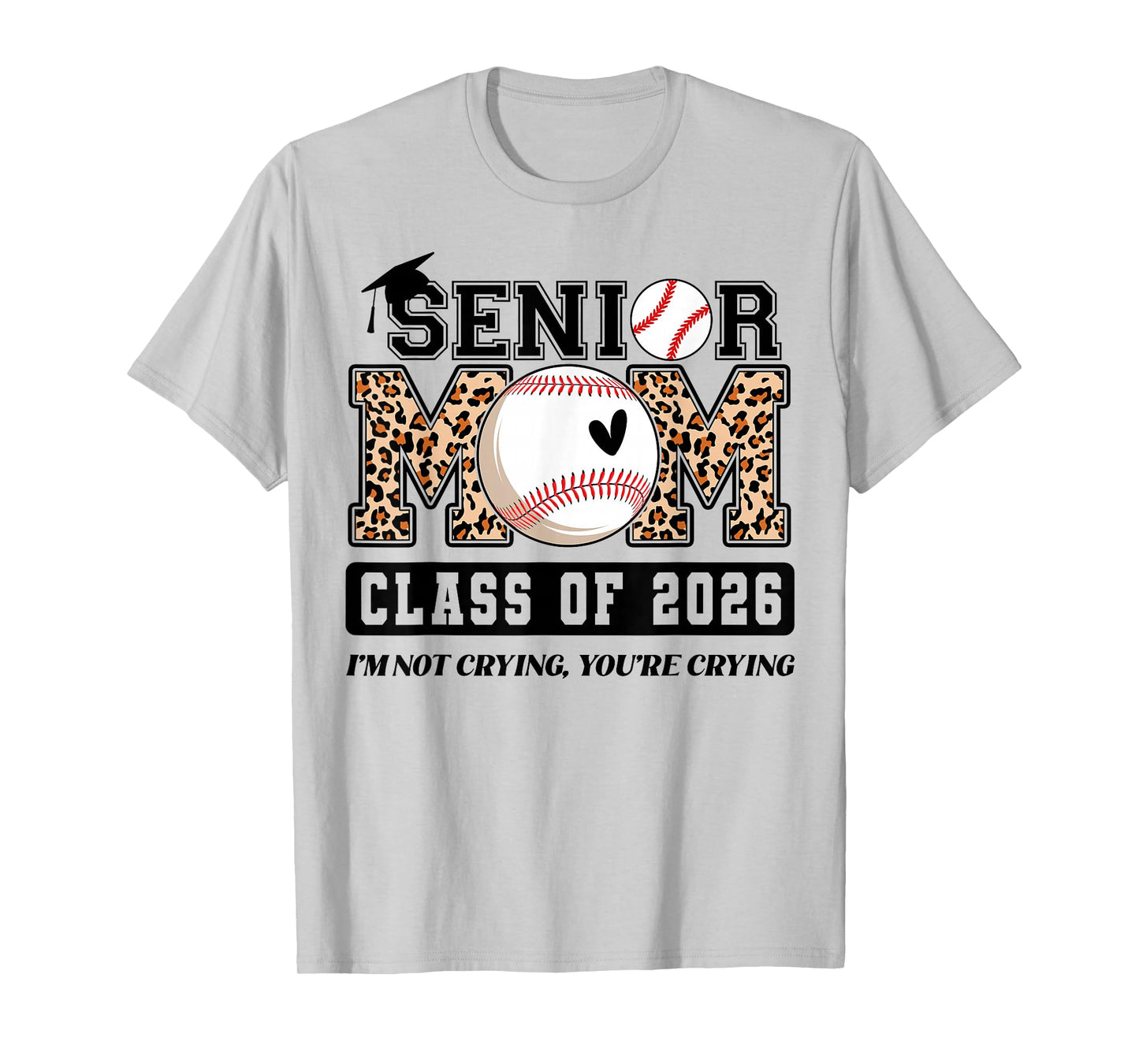 Senior Mom Class of 2026 Cute Baseball Player Graduation T-Shirt