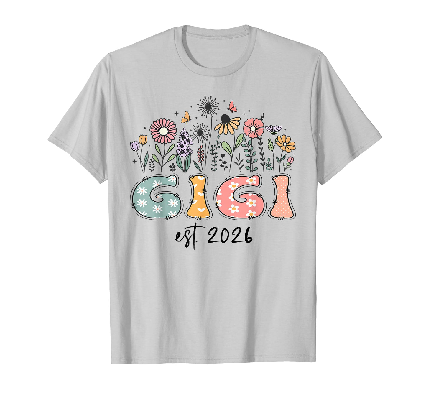 Promoted to Gigi Est. 2026 Daisy Floral Wildflower T-Shirt