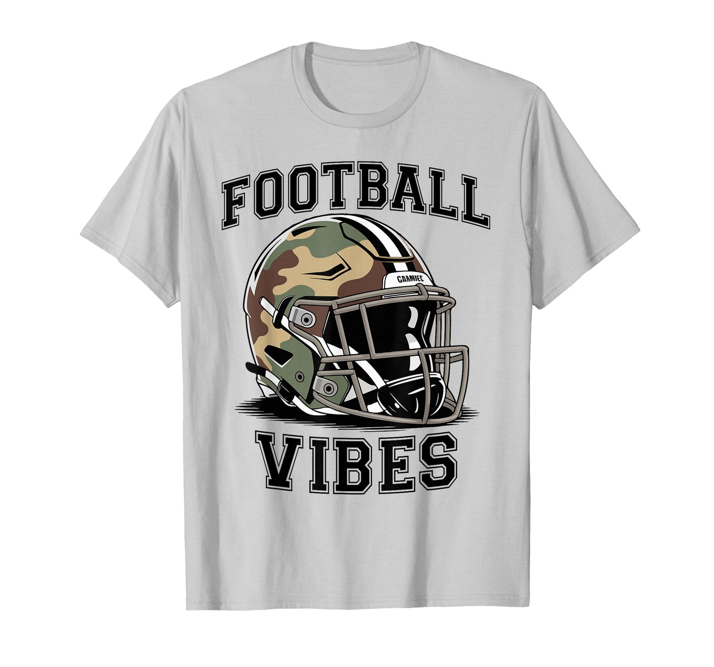 Football Game Day Vibes Camo Football Helmet Camouflage Boys T-Shirt
