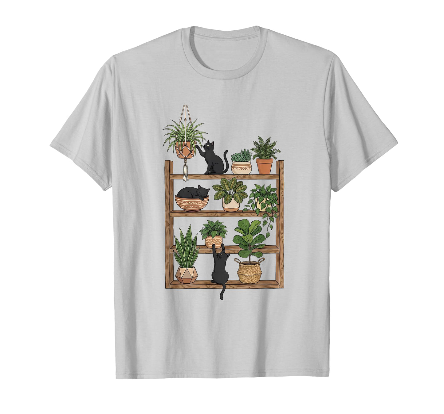 Cute Cat & Plant T-Shirt