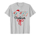 Merry Christmas Coquette Red Bow Girls Santa Hat Xmas Family T-Shirt