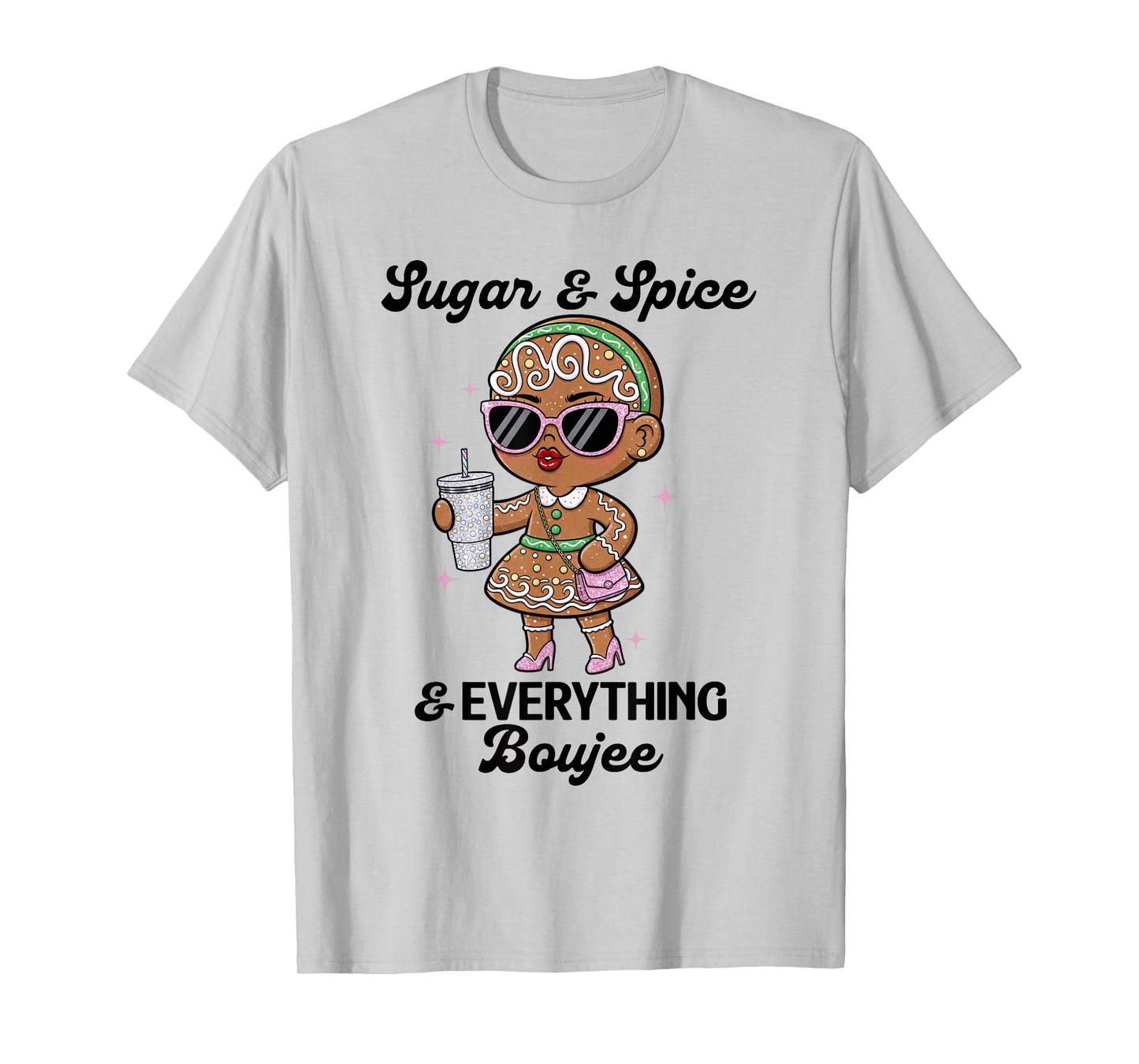 Sugar & Spice & Everything Boujee Funny Christmas Graphic T-Shirt