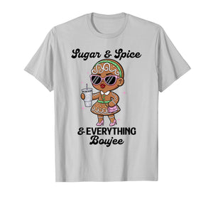 Sugar & Spice & Everything Boujee Funny Christmas Graphic T-Shirt