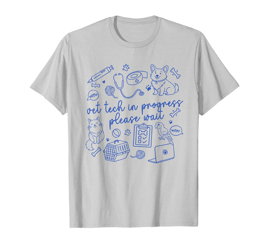 Retro Vet Tech in Progress Funny Veterinary Assistant Outfit T-Shirt