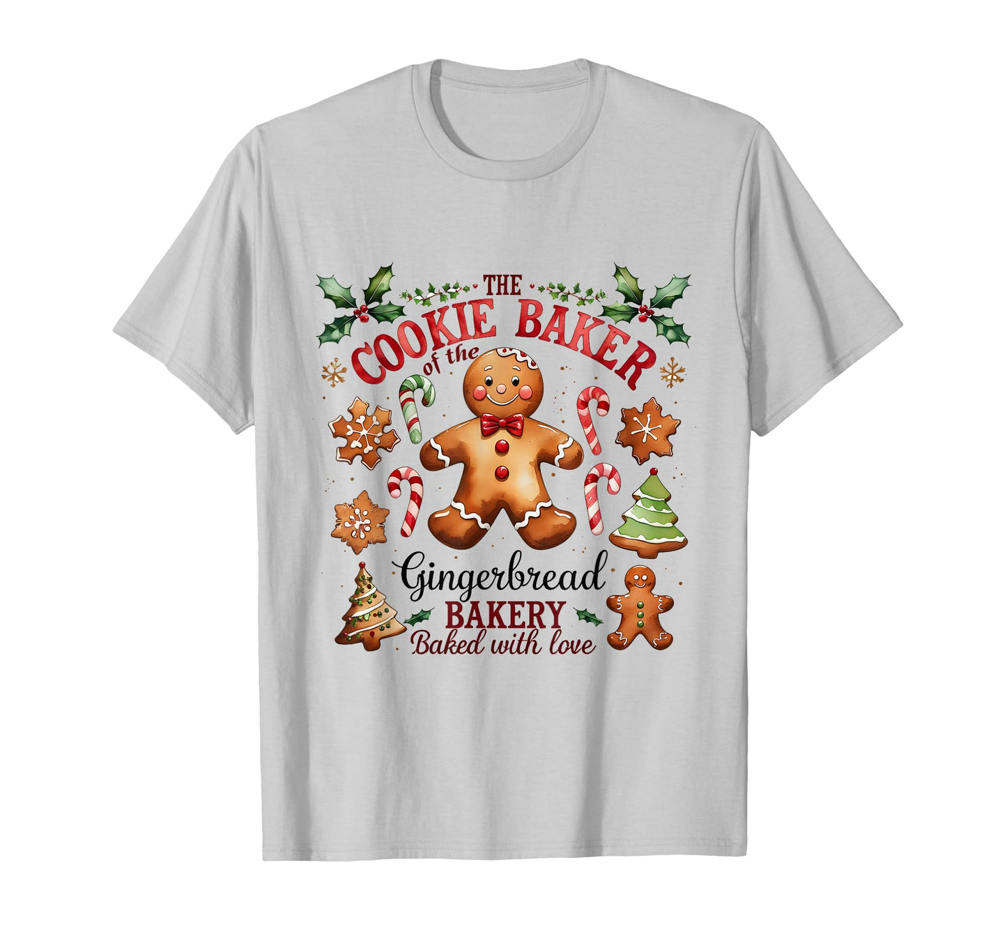 The Cookie Baker Gingerbread Bakery Christmas T-Shirt