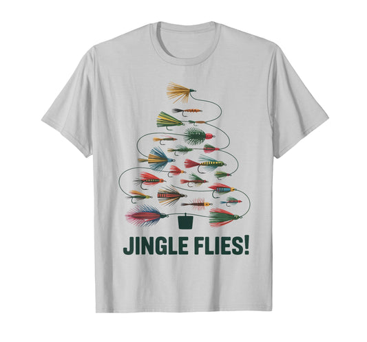 Jingle Flies Funny Fly Fishing Lure Christmas Pajama Toddler T-Shirt