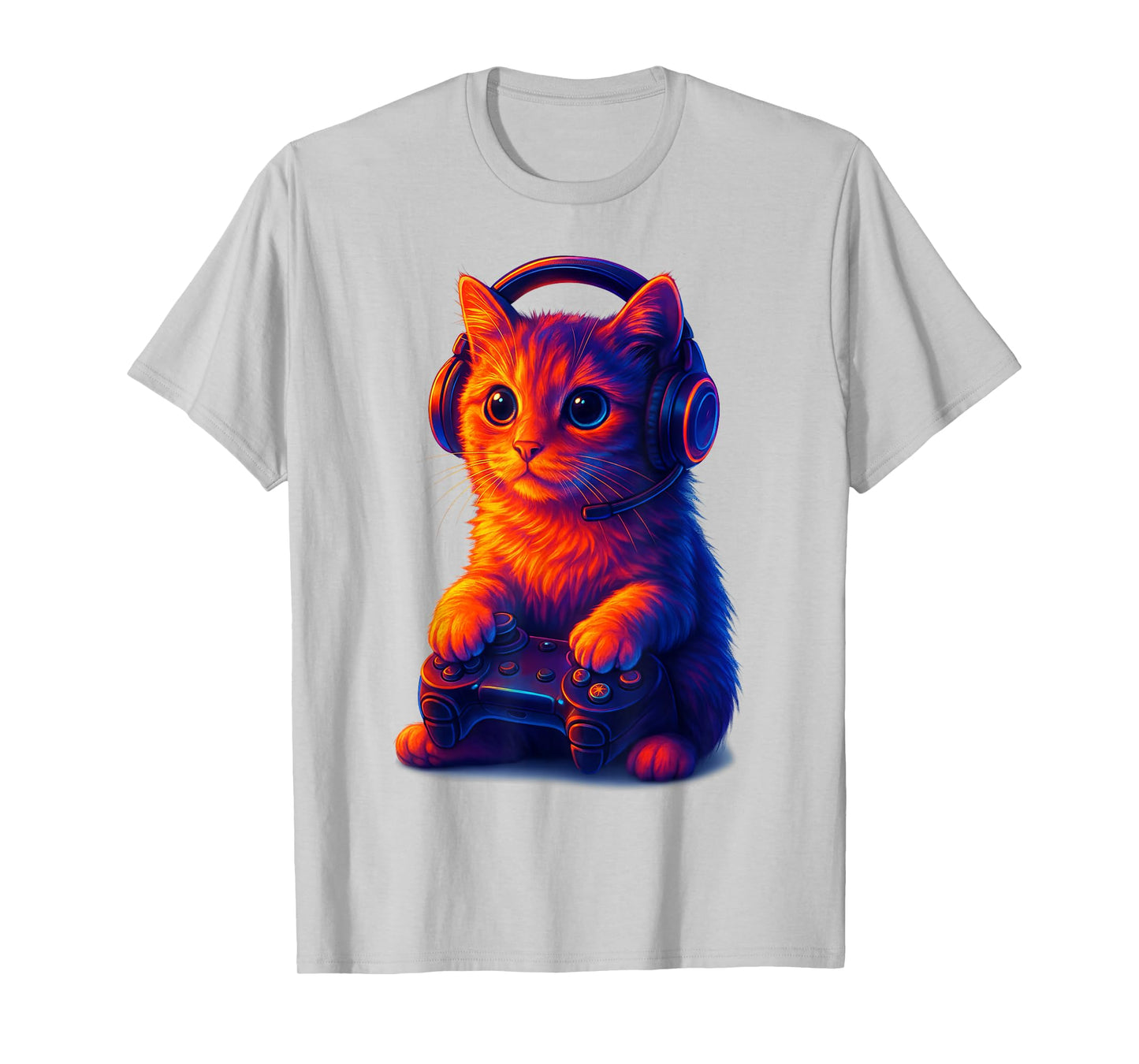 Gamer Cat Video Games Boys Teen Men Girls Funny Gift Gaming T-Shirt