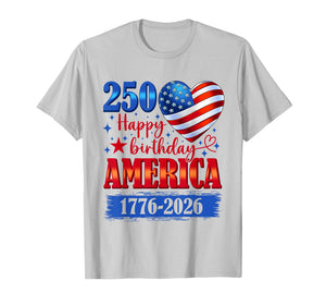 USA Hearts 1776 2026 July 4th 250th Birthday USA 250 Years T-Shirt