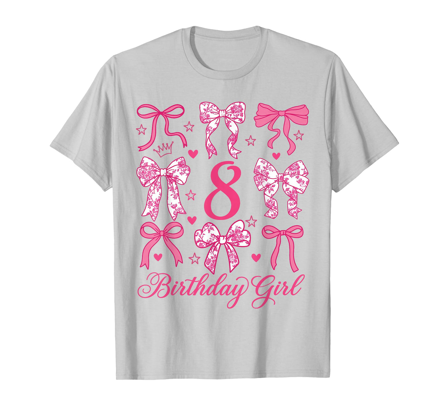 Cute It's My 8 Bday Coquette Bow 8th Birthday Girls T-Shirt