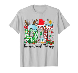 Occupational Therapy Christmas Lights Santa Hat OT Therapist T-Shirt