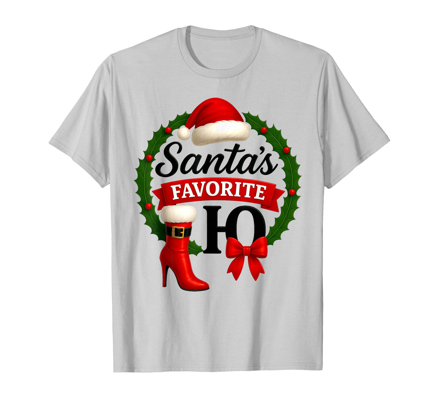 Santa's Favorite HO Christmas Lights Merry Christmas Pajamas T-Shirt