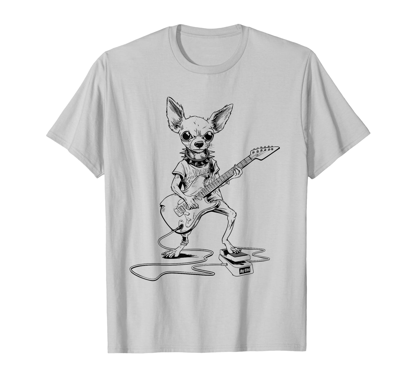 Ay Chi Wah Wah Funny Chihuahua Dog Lover Guitar Apparel T-Shirt