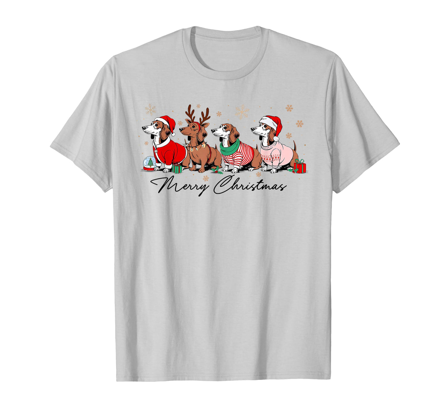 Christmas Funny Weenie Dog Dachshund Cute Merry Xmas Holiday T-Shirt