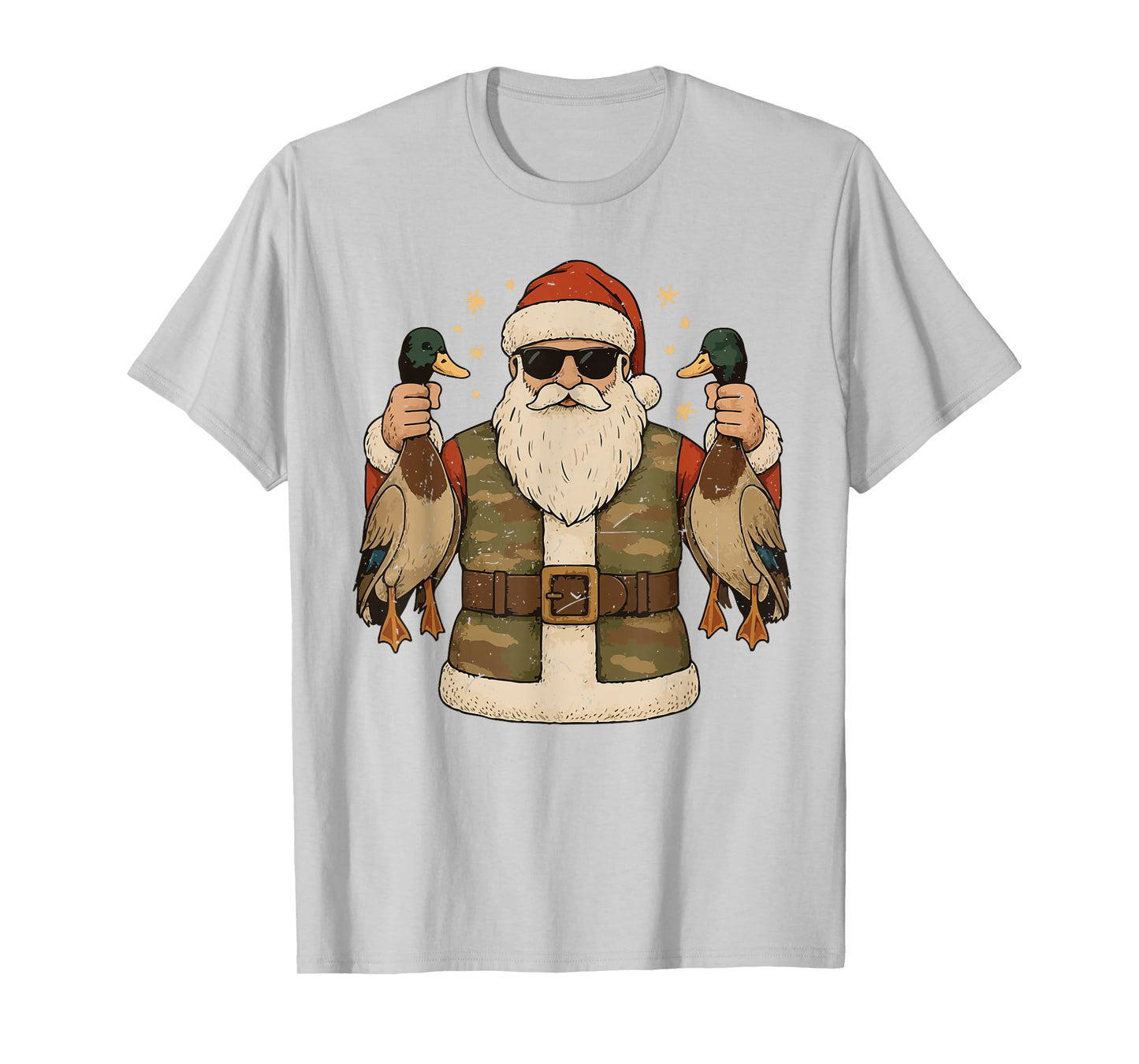 Santa Hold Mallard Duck Hunting Christmas Pajama Toddler Boy T-Shirt