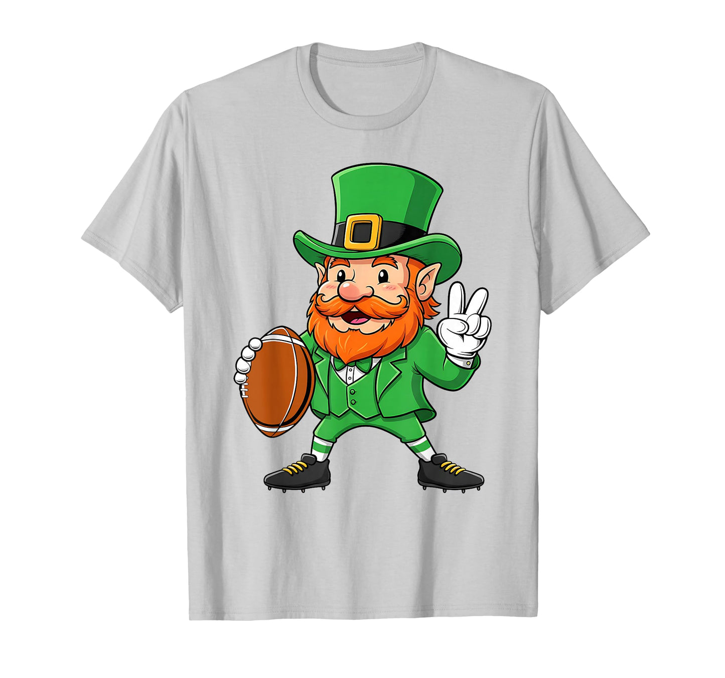 St Patricks Day Football Funny Leprechaun Kids Men Boys T-Shirt