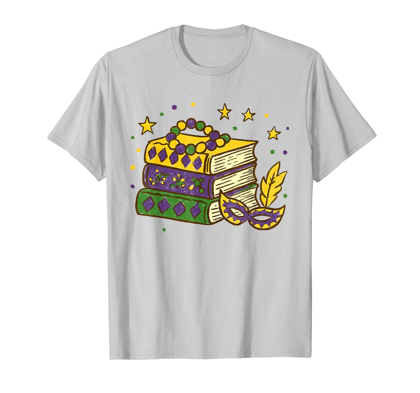 Mardi Gras Book Lover Reading Reader Men Women Kids T-Shirt