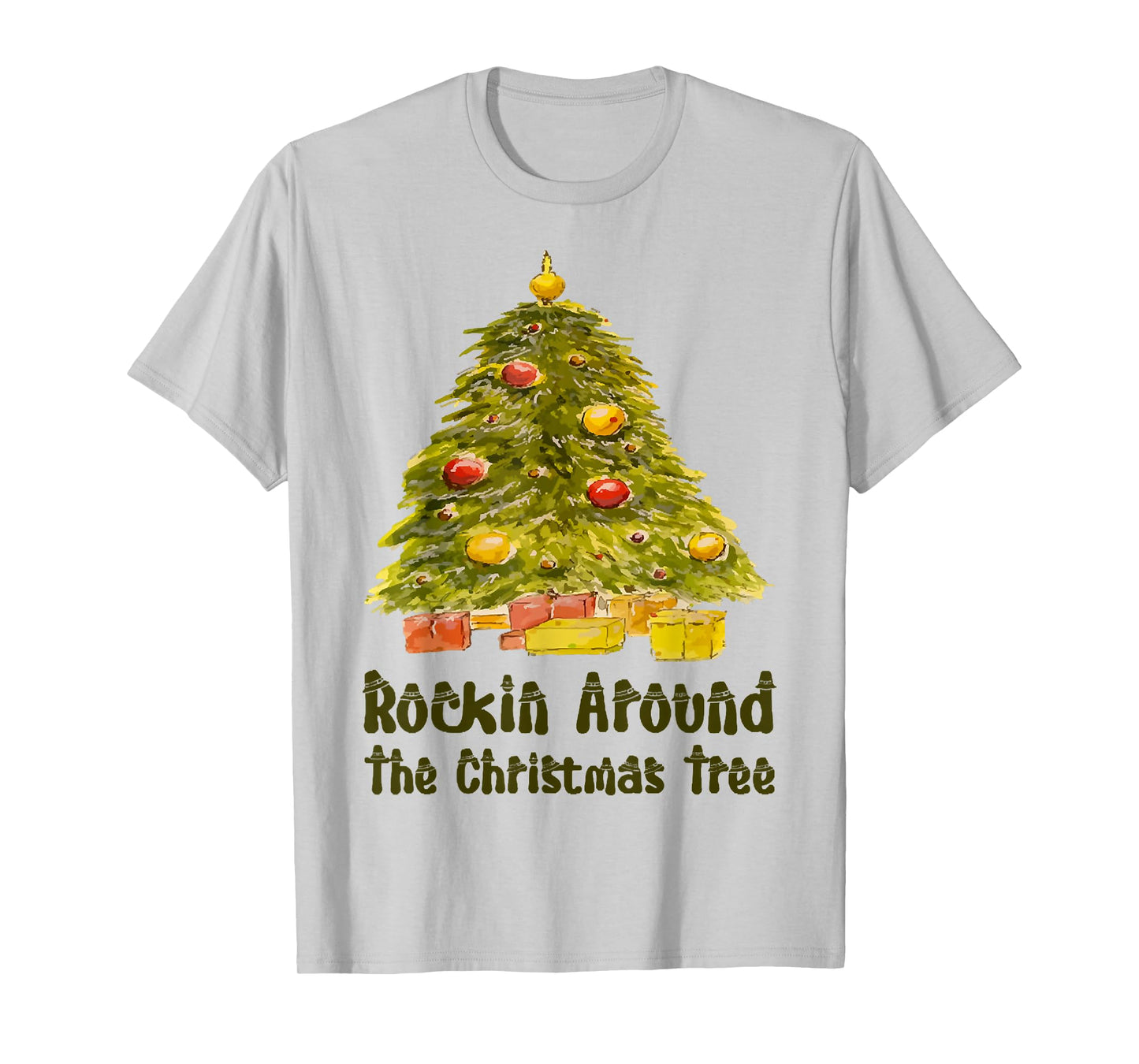 Funny Xmas Rockin.Around The Christmas Tree Costume T-Shirt