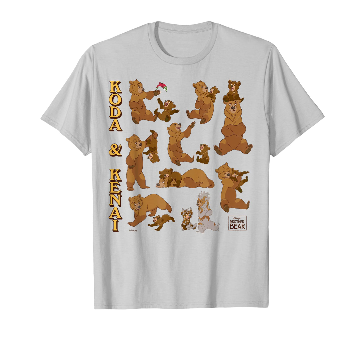 Disney Brother Bear Koda and Kenai Playful Character Collage T-Shirt