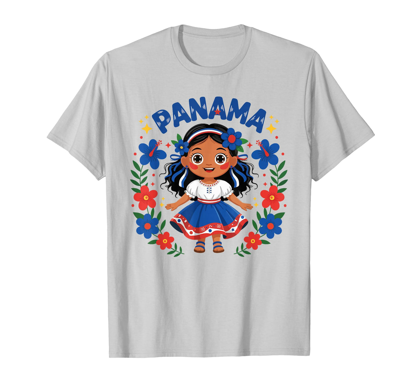 Panama Panamanian Girl Traditional Dress Flowers T-Shirt