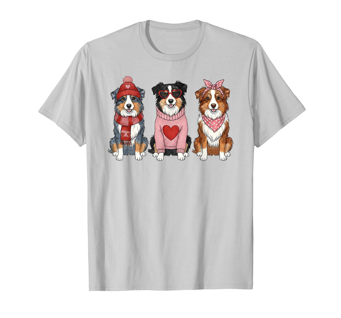 Cute Australian Shepherd Valentine Aussie Dog T-Shirt