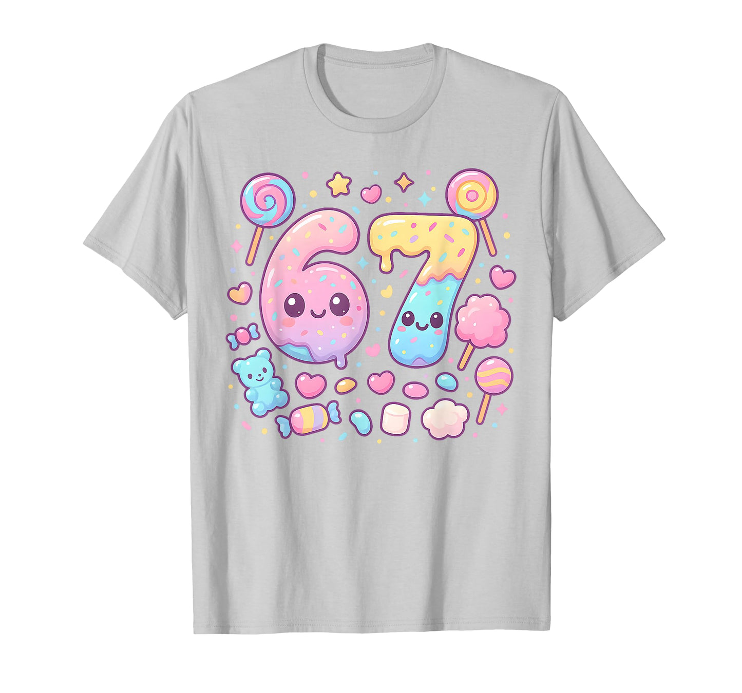 Funny 67 Six Seven Candy 6 7 Meme Gen Alpha Kawaii T-Shirt