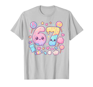 Funny 67 Six Seven Candy 6 7 Meme Gen Alpha Kawaii T-Shirt