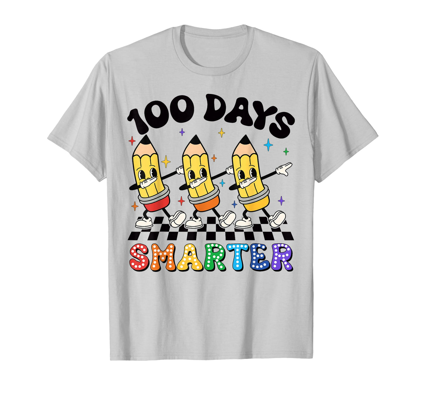 Groovy Dabbing Pencil 100 Days of School Boys Girls Teacher T-Shirt