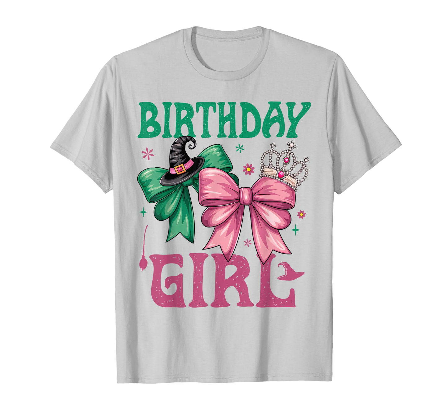 Birthday Girl Pink and Green Birthday Witch Women Girl Kids T-Shirt