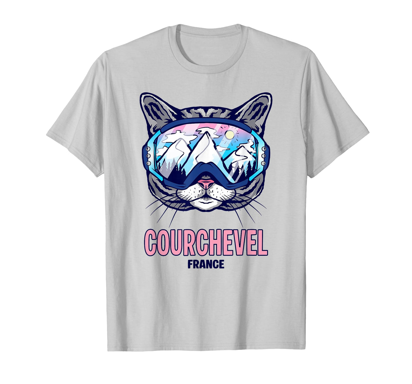 Courchevel Cat Ski Goggles Mountain Panorama T-Shirt