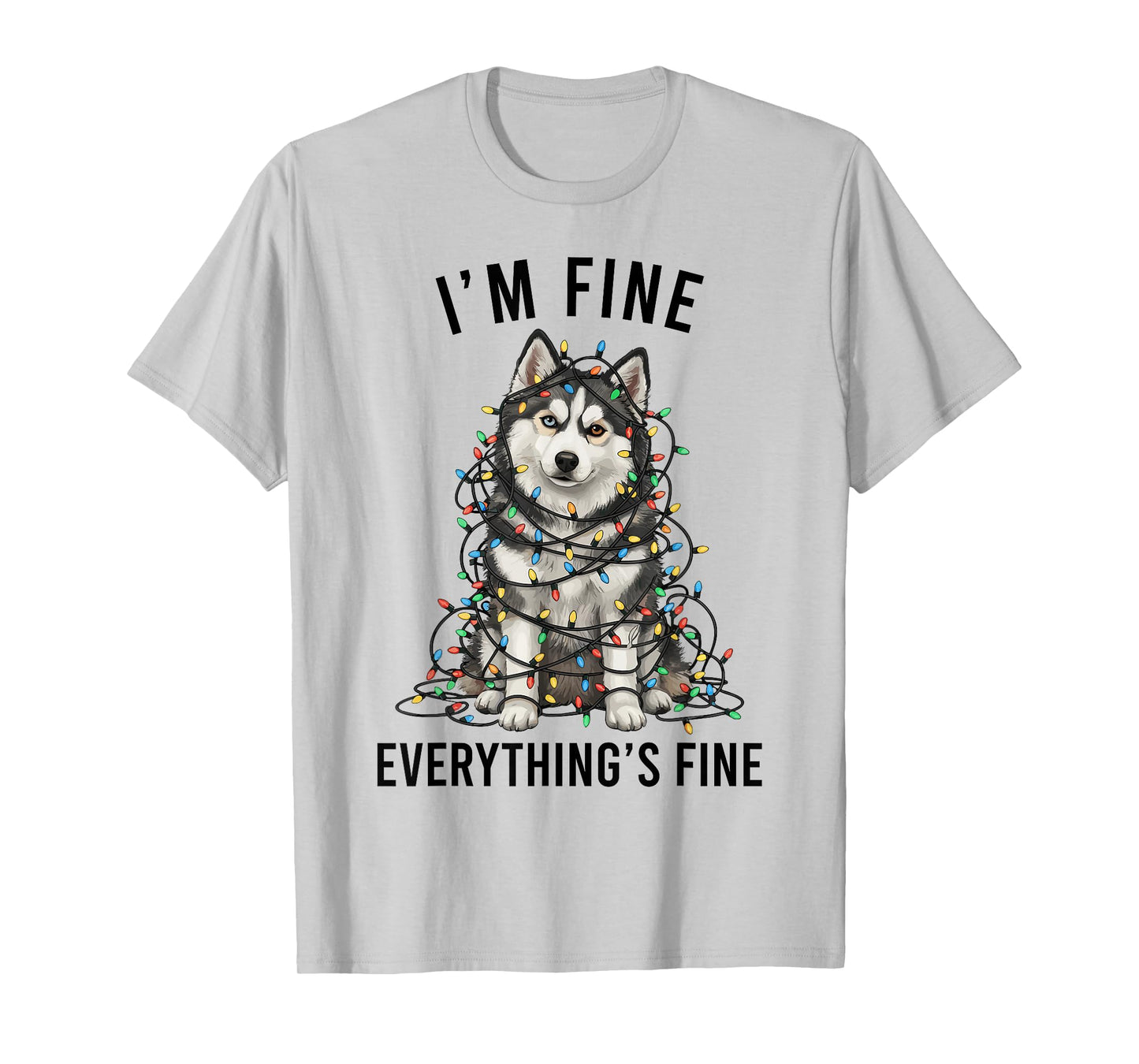 Pomsky Christmas I'm Fine Everything is Fine T-Shirt
