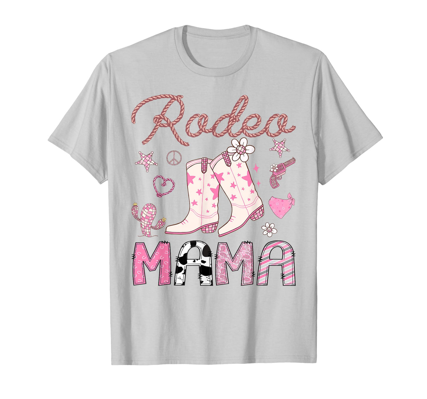 Rodeo Mama Pink Cowgirl Coquette Boots Birthday Girl T-Shirt