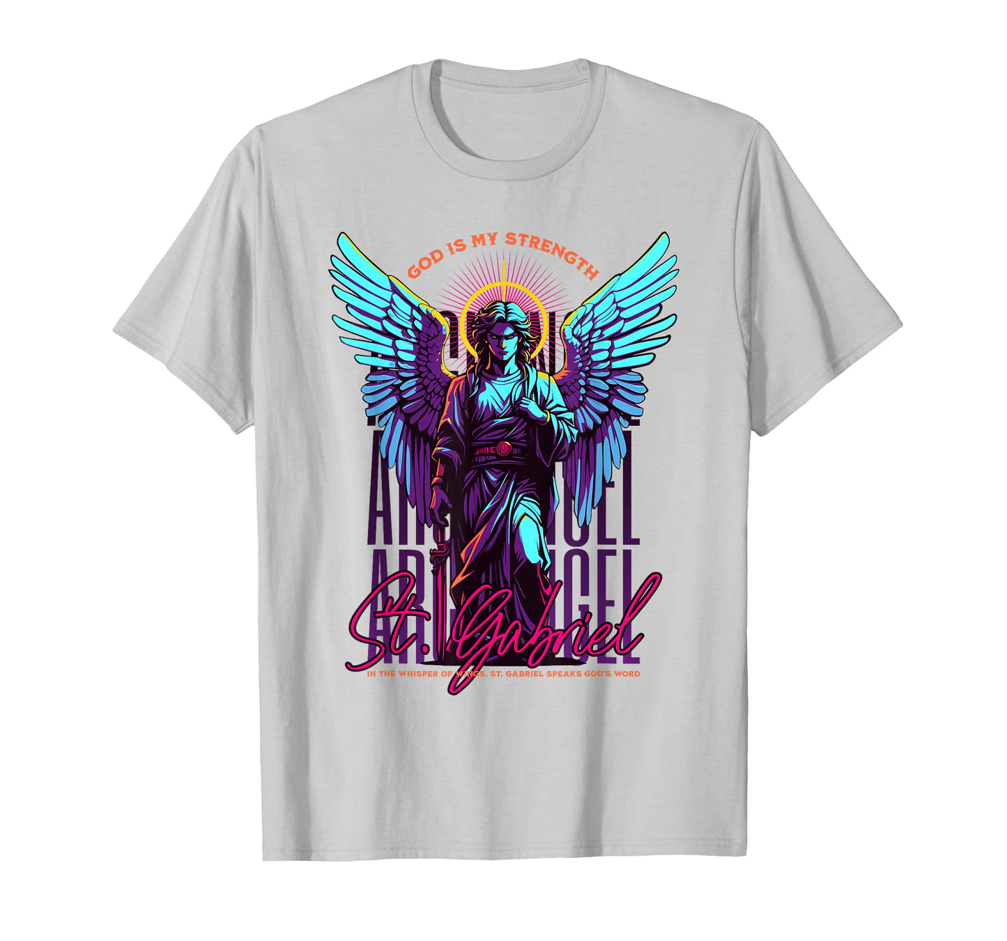St Gabriel Religious Christian Angel Wings God Strength T-Shirt