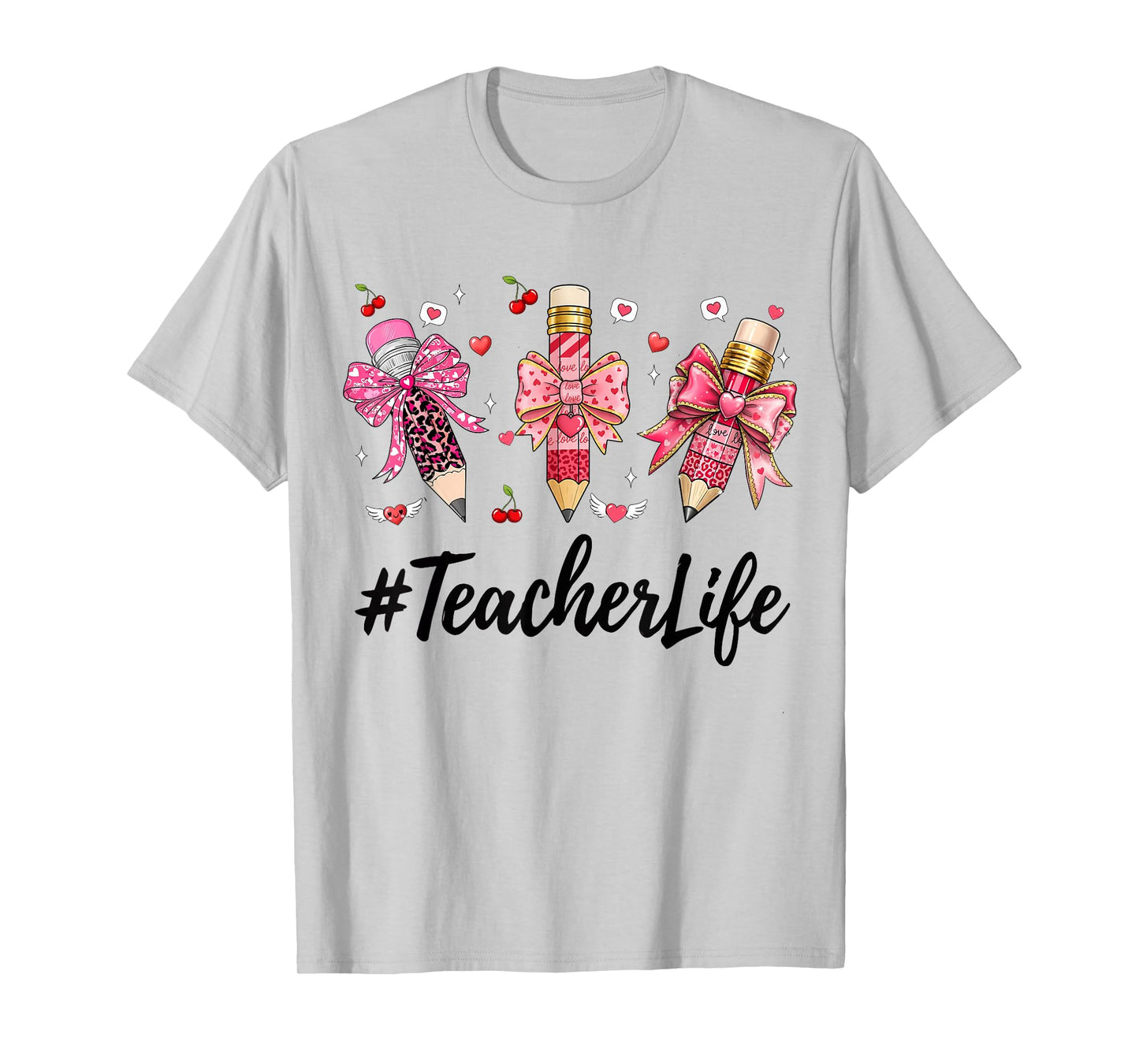 Teacher Valentine Coquette Bow Teacher Valentines Day T-Shirt