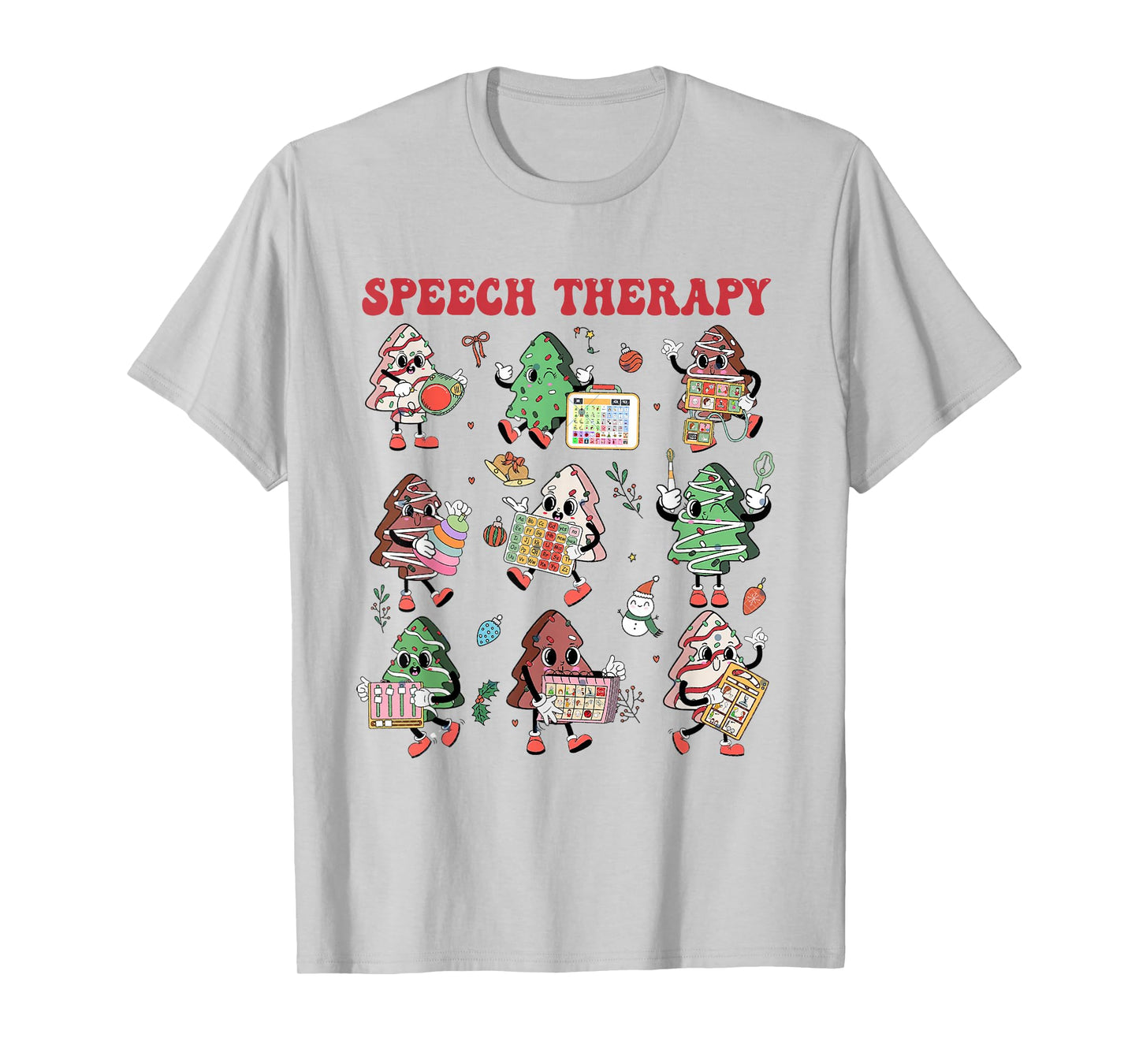 Cute Speech Therapy Christmas SLP Speech Pathologist T-Shirt