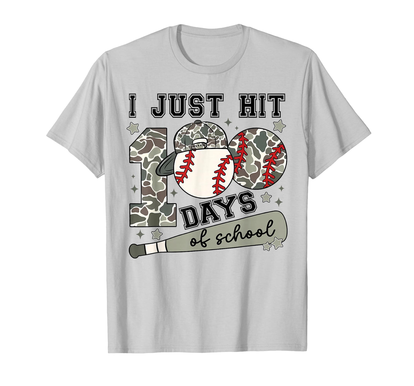 I Just Hit 100 Days of School Teacher Baseball Boys Kids T-Shirt
