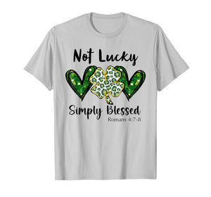 Not Lucky Just Blessed Leopard Shamrock St Patrick Day Irish T-Shirt