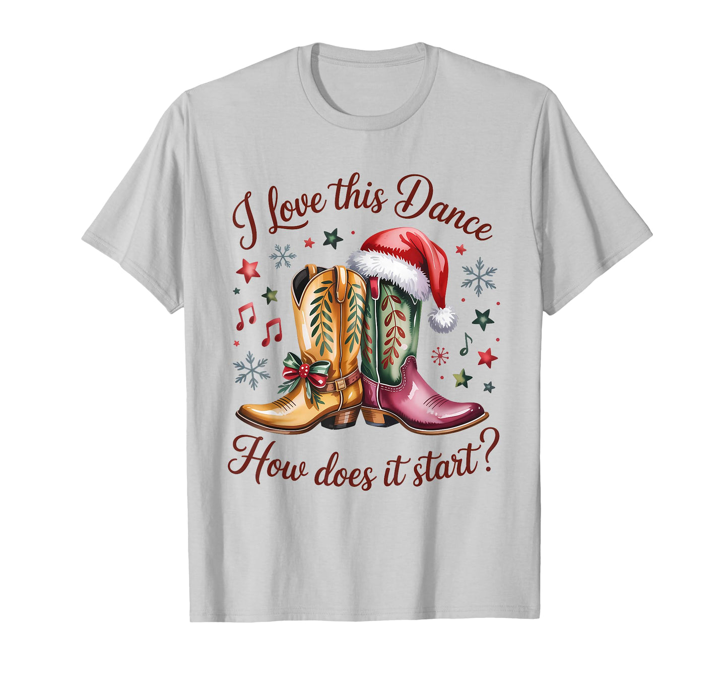 I Love This Dance How Does It Start Line Dance Christmas T-Shirt