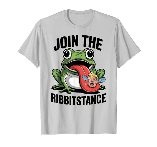 Resistance Frog Funny No Kings Protest Resist Ribbitstance T-Shirt