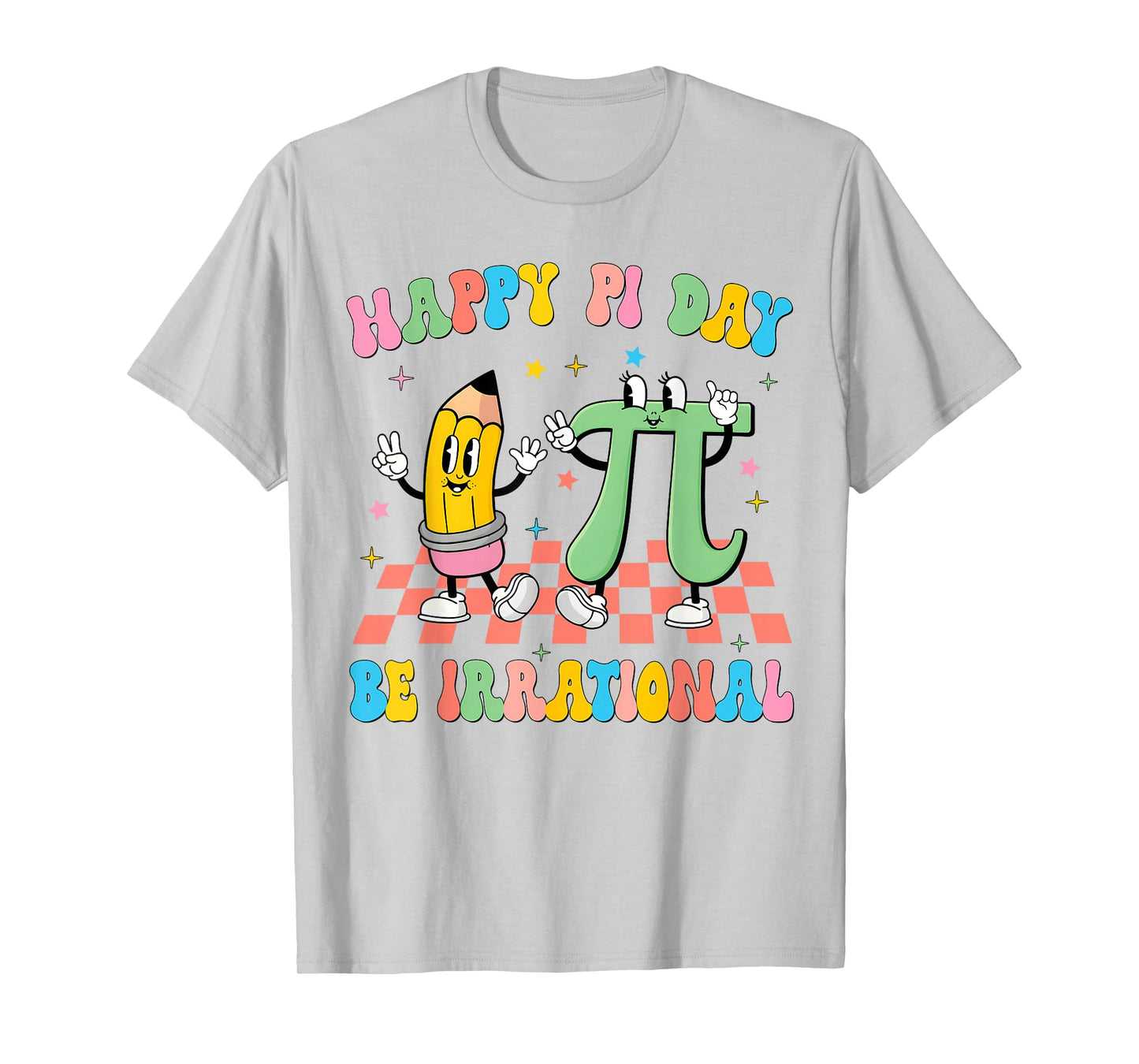 Happy Pi Day Be Irrational Pi 3.14 Teacher Groovy Kid Boy Gi T-Shirt