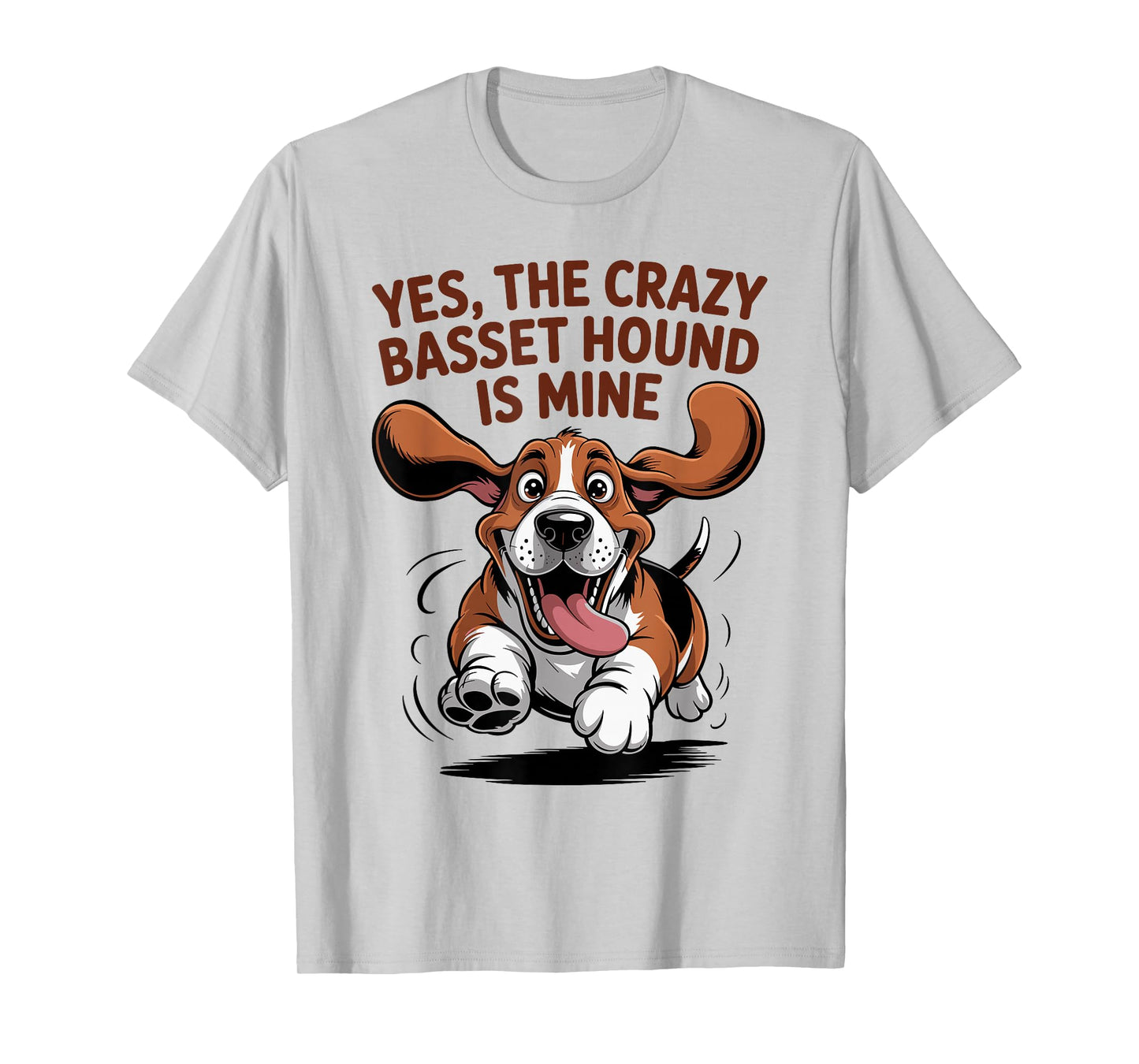 Crazy Cartoon Pet Dog Breed Mom Dad Pup Funny Basset Hound T-Shirt