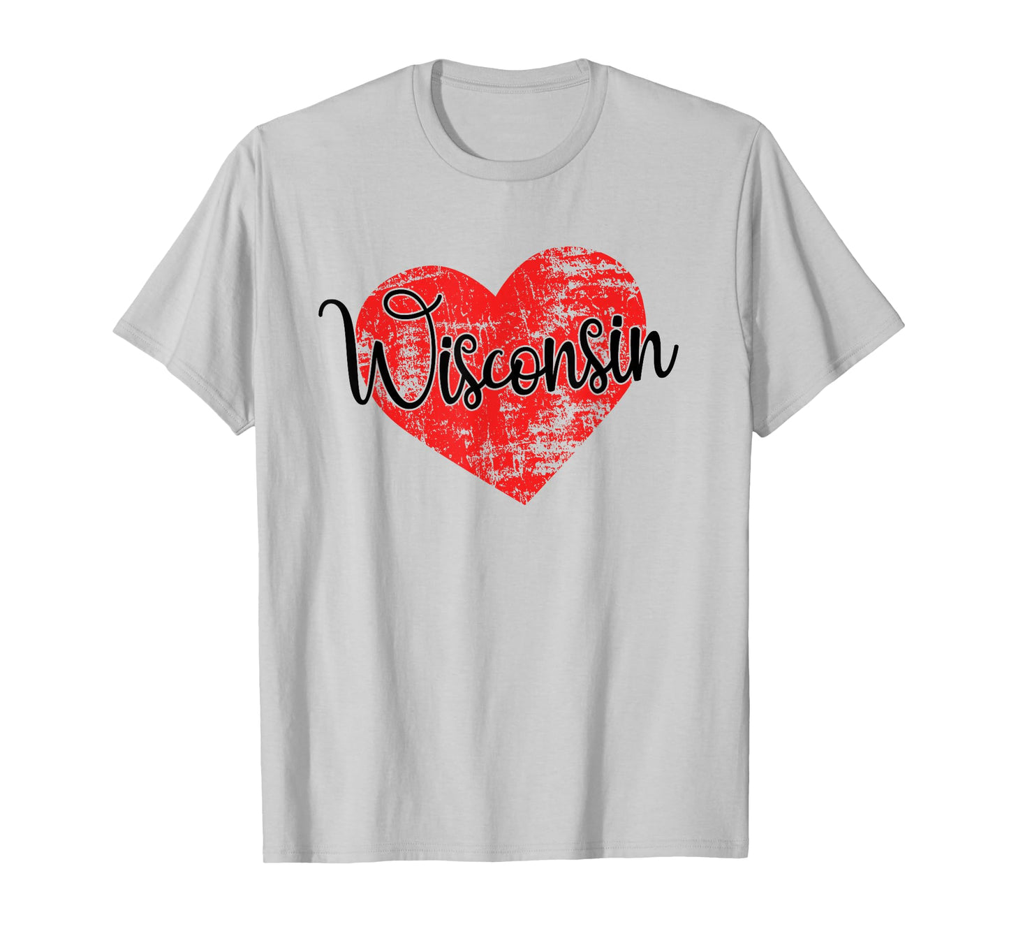 Wisconsin Love Cool Grunge Heart State Love Wisconsin Pride T-Shirt