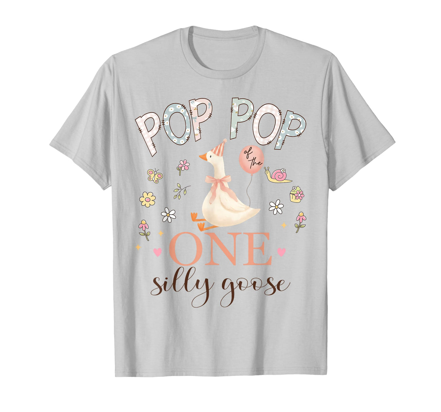 Pop Pop of The One Silly Goose 1st Birthday Girl Matching T-Shirt