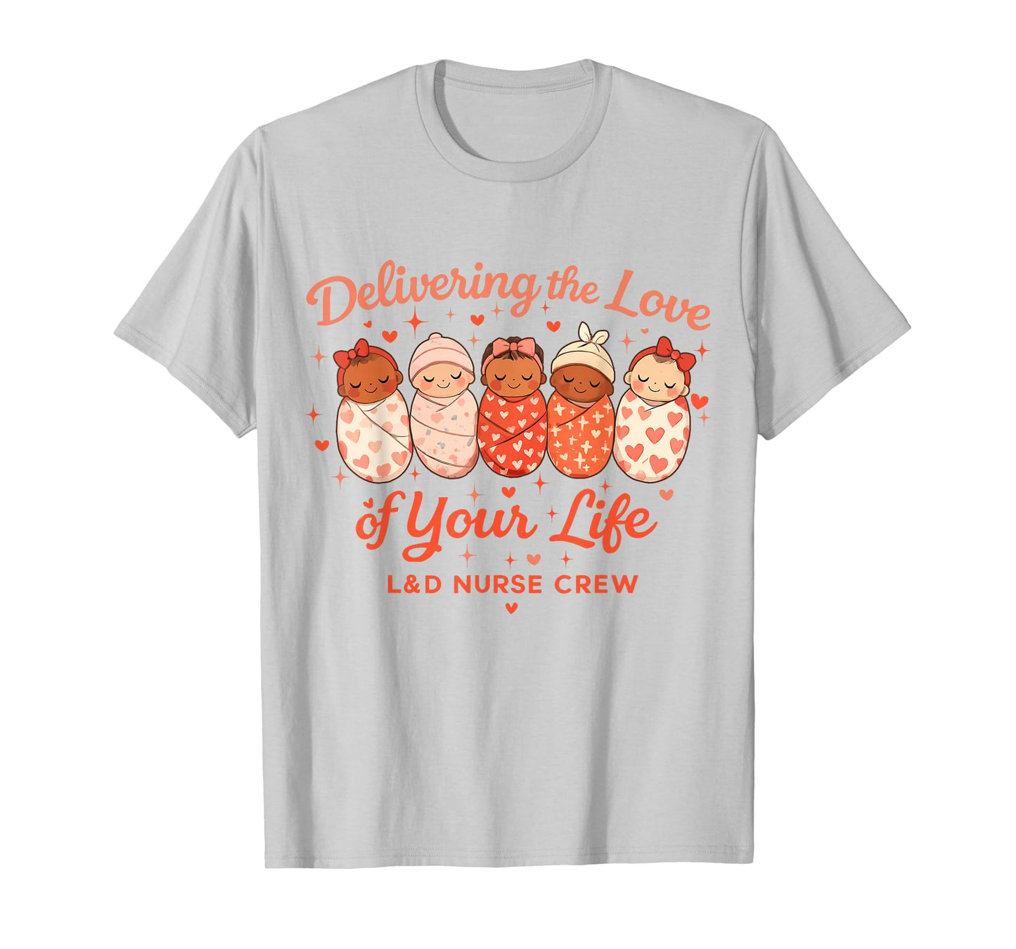 Cute Labor Delivery Nurse Crew Heart Graphic Valentines Day T-Shirt