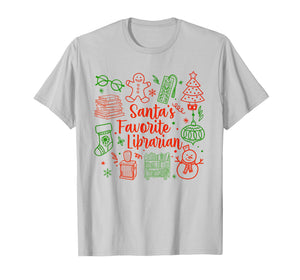 Christmas Book Lover Santa's Favorite Librarian Reading Book T-Shirt