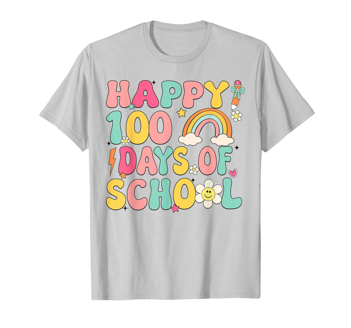 Happy 100 Days of School Girls Rainbow 100th Day of School T-Shirt
