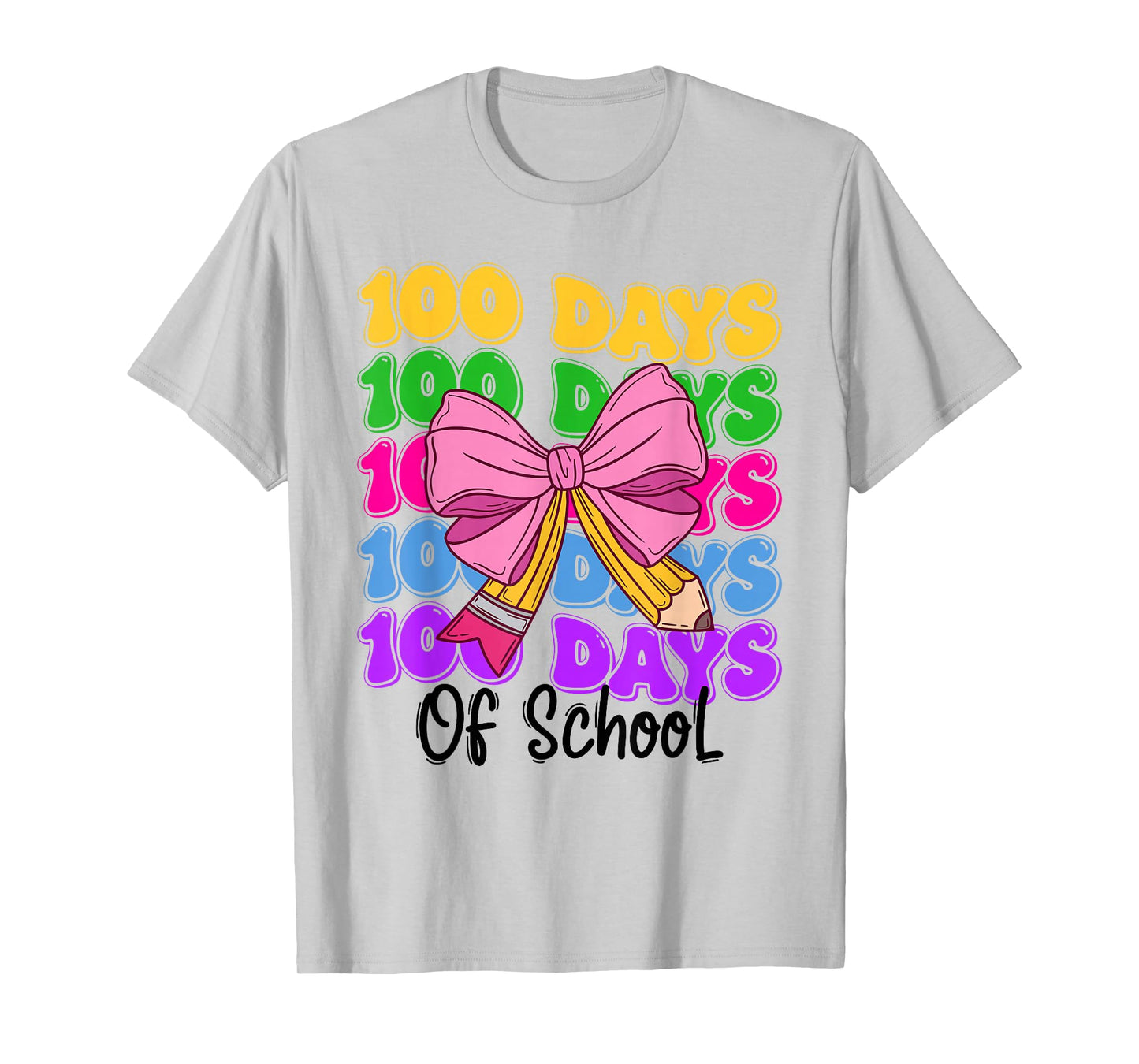 100th Day of School Girls Coquette Bow Teachers Kids T-Shirt