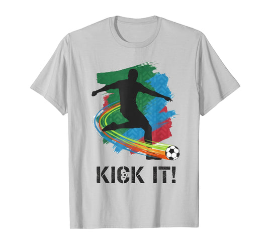 Kick It Soccer Player Silhouette Graphic Tee for Fans T-Shirt