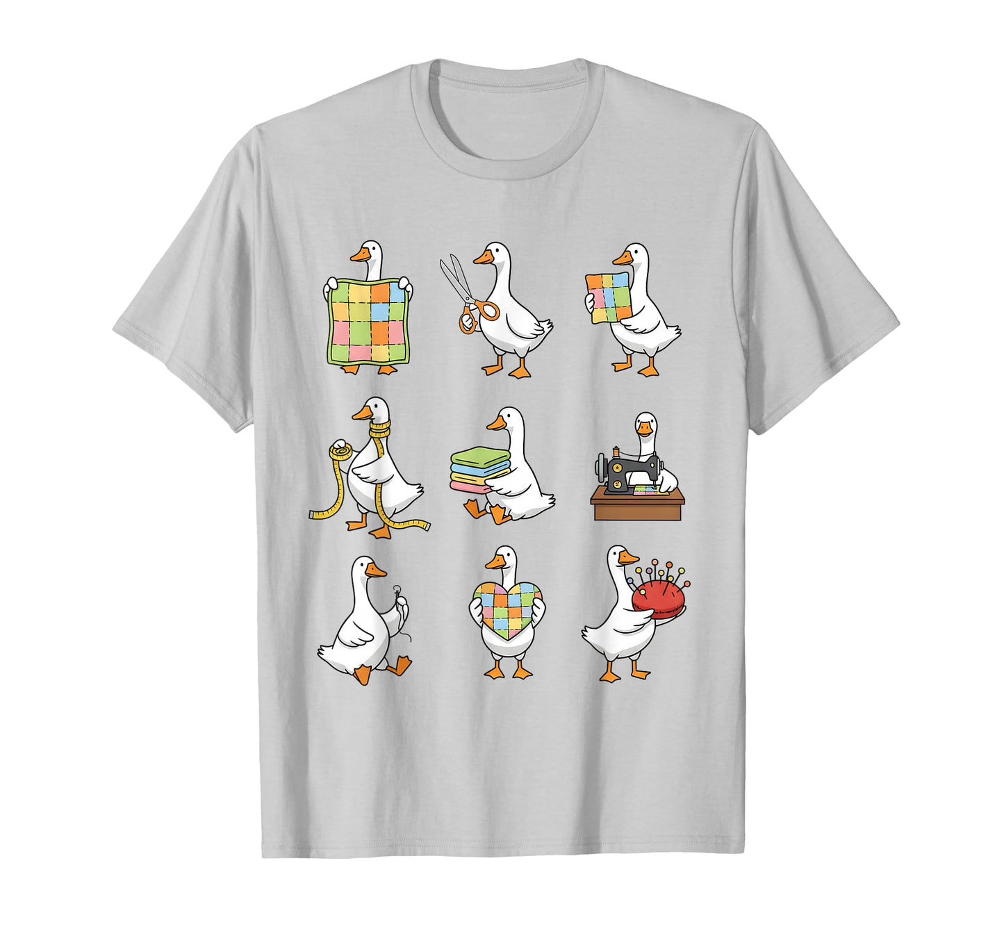 Quilting Lover Quilter Sewing Machine Patchwork Silly Goose T-Shirt