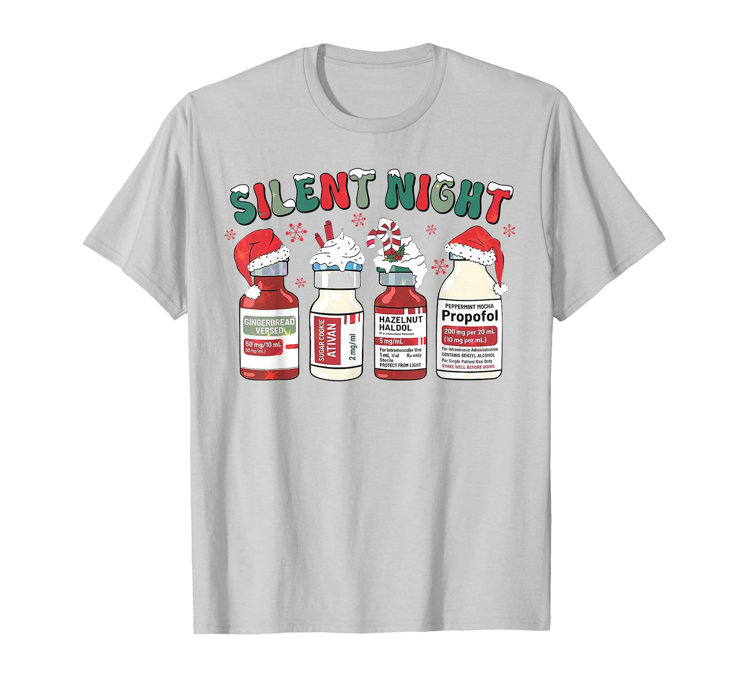 Retro Propofol Silent Night ICU Nurses Funny Merry Christmas T-Shirt